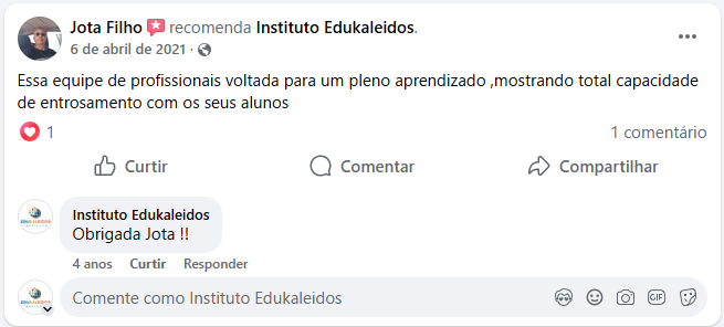 Curso Escola de Pais: ⭐⭐⭐⭐⭐